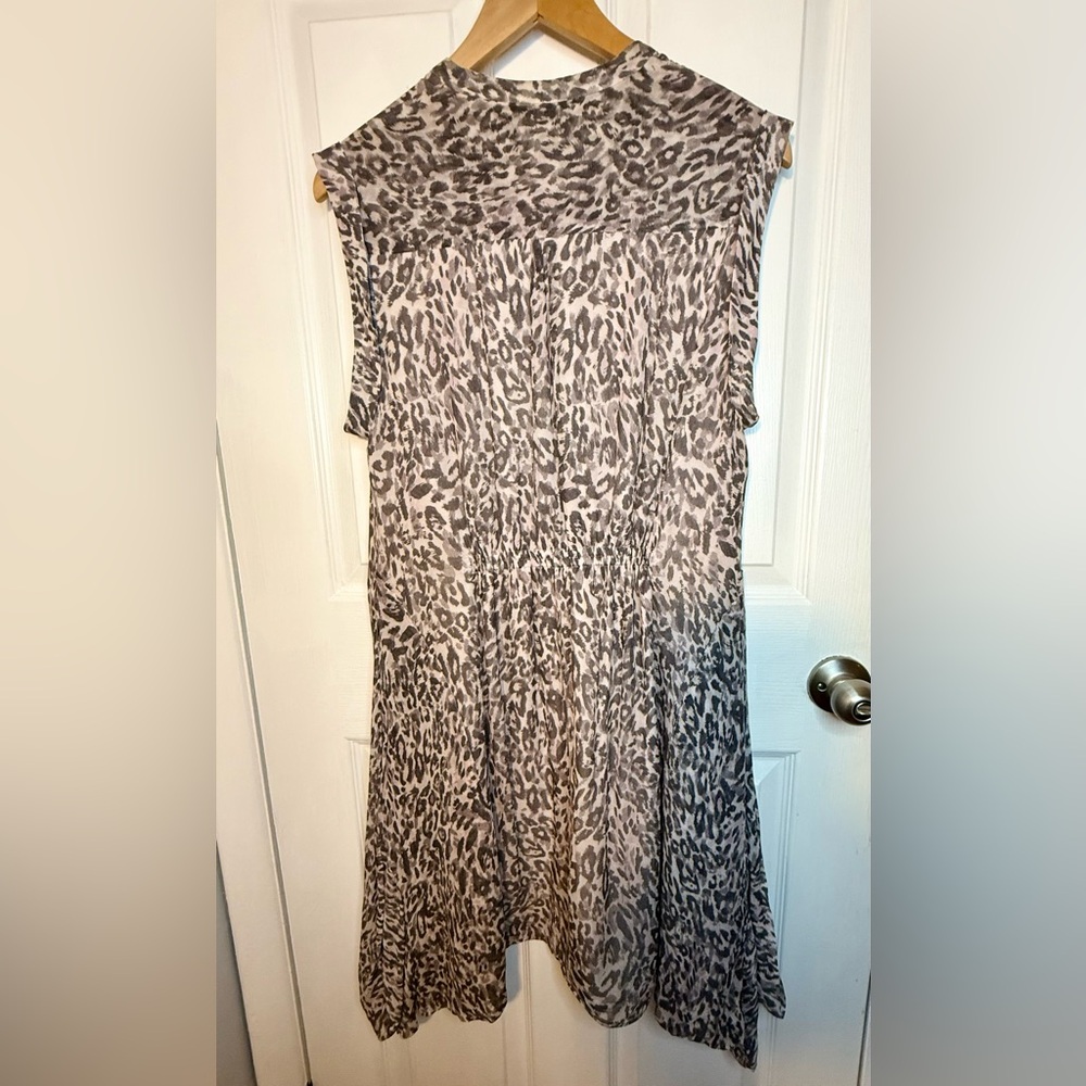 All Saints Clari Kara Leopard Print Mini Dress - Size Large - Picture 9 of 10